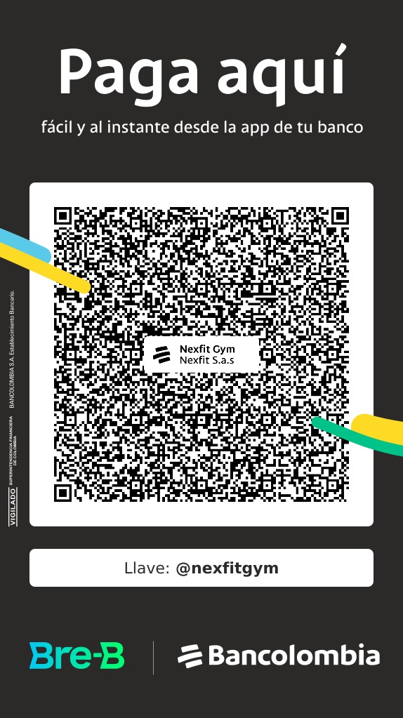 Código QR de pago Bre-B Bancolombia — Nexfit Gym